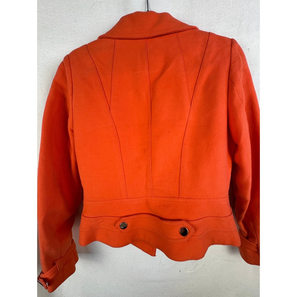 Etcetera Jacket Coral Moto Asymmetrical Zip Cotton Twill Biker Coat 6 - Picture 11 of 14